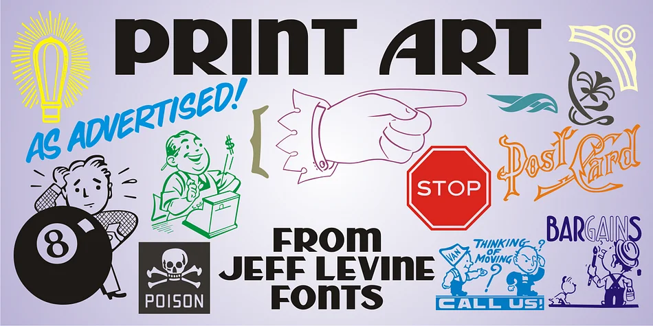 Print Art JNL by Jeff Levine Fonts — Dingbats Font