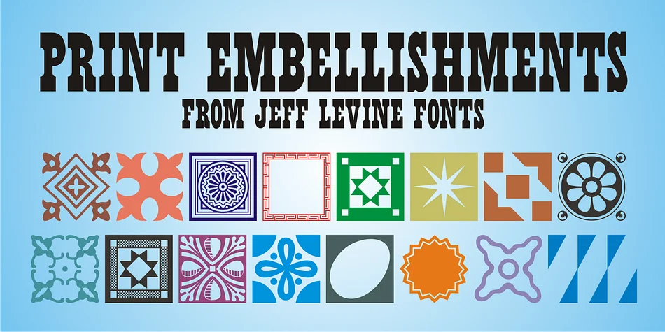 Print Embellishments JNL by Jeff Levine Fonts — Dingbats Font