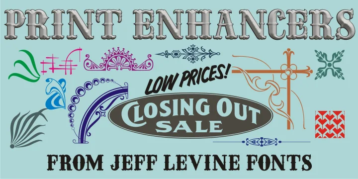 Print Enhancers JNL by Jeff Levine Fonts — Dingbats Font