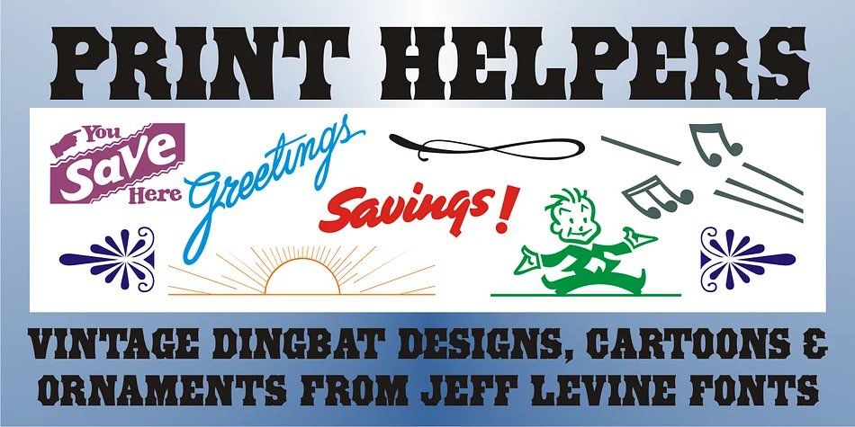 Print Helpers JNL by Jeff Levine Fonts — Dingbats Font
