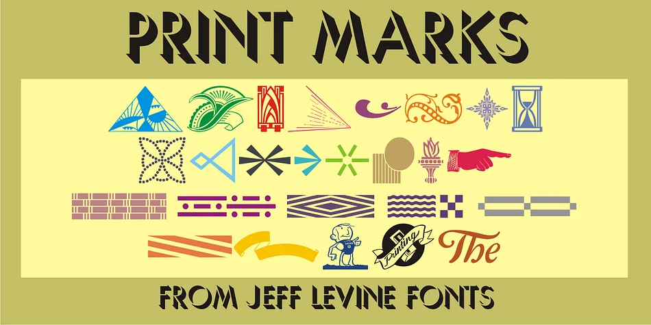 Print Marks JNL by Jeff Levine Fonts — Dingbats Font