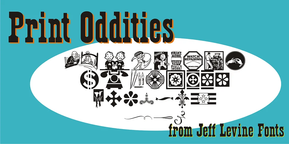 Print Oddities JNL by Jeff Levine Fonts — Dingbats Font