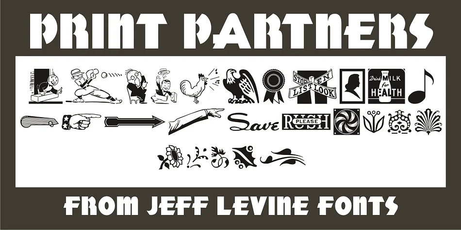 Print Partners JNL by Jeff Levine Fonts — Dingbats Font
