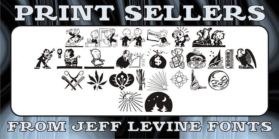 Print Sellers JNL by Jeff Levine Fonts — Dingbats Font