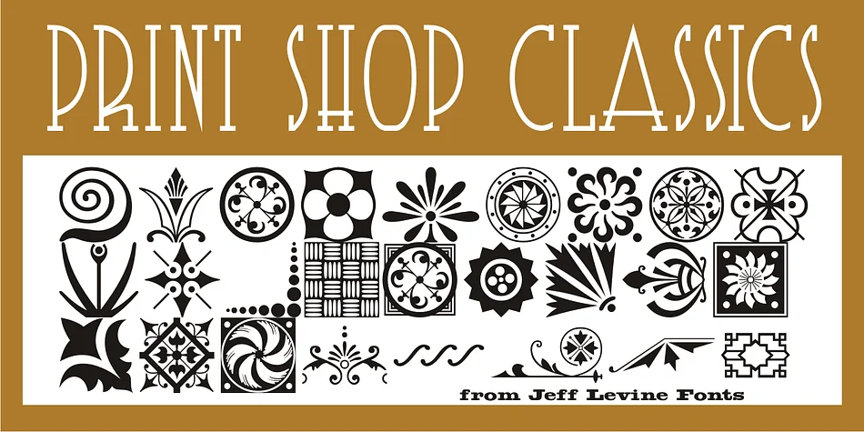 Print Shop Classics JNL by Jeff Levine Fonts — Dingbats Font