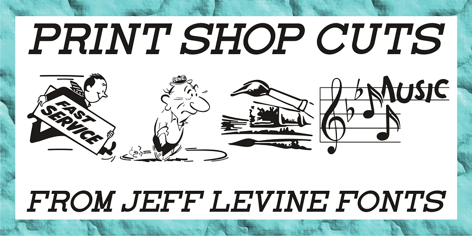 Print Shop Cuts JNL by Jeff Levine Fonts — Dingbats Font