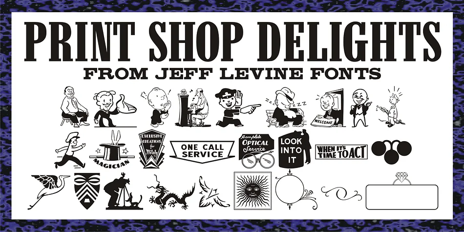 Print Shop Delights JNL by Jeff Levine Fonts — Dingbats Font