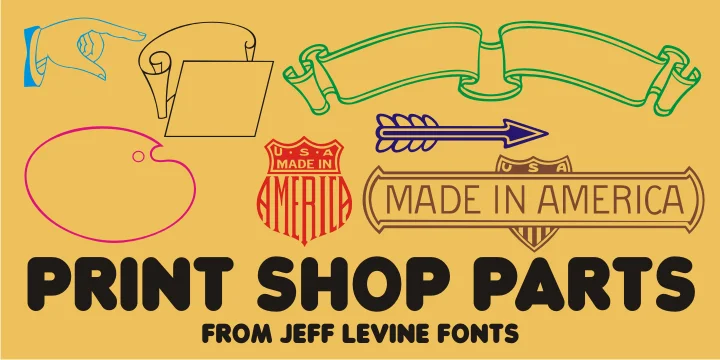 Print Shop Parts JNL by Jeff Levine Fonts — Dingbats Font
