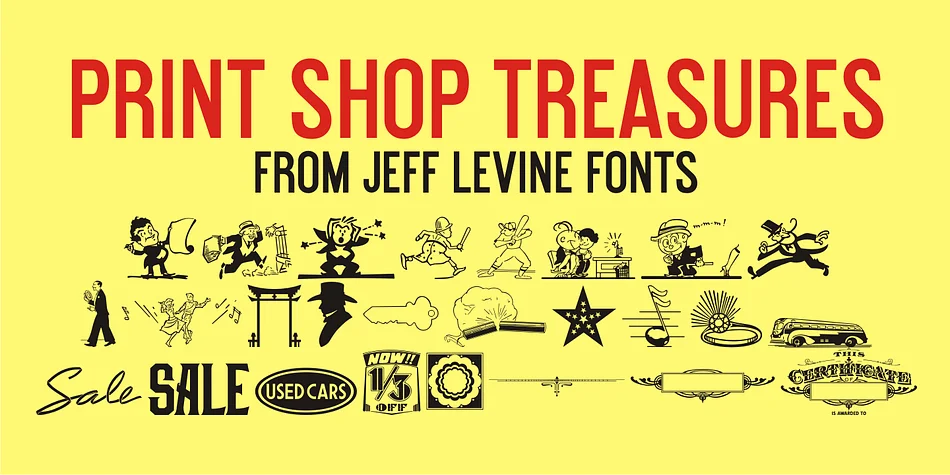 Print Shop Treasures JNL by Jeff Levine Fonts — Dingbats Font