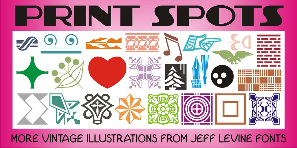 Print Spots JNL by Jeff Levine Fonts — Dingbats Font