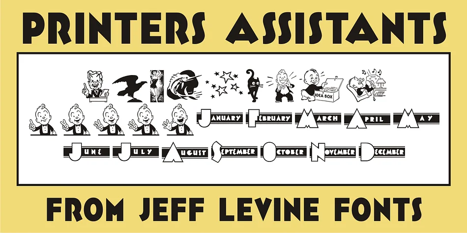 Printers Assistants JNL by Jeff Levine Fonts — Dingbats Font