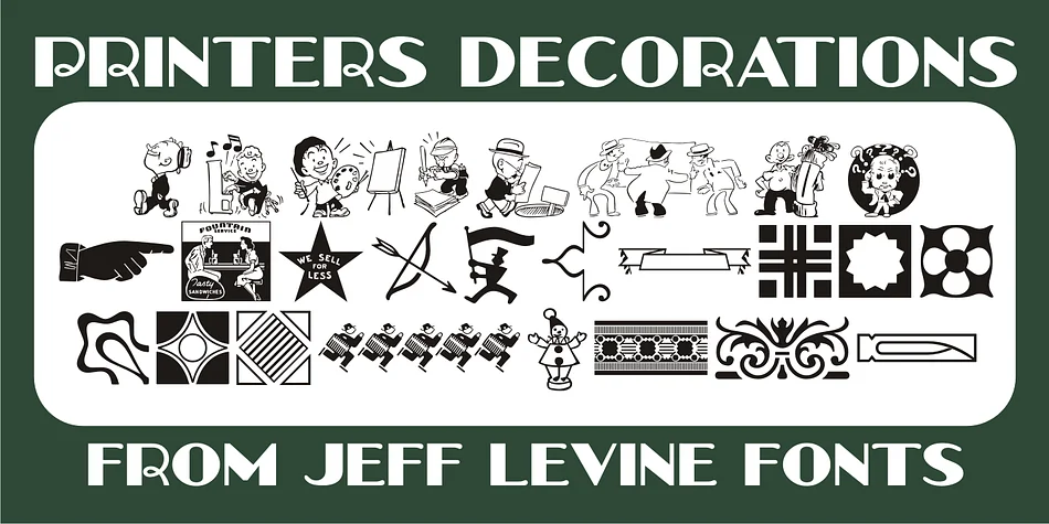 Printers Decorations JNL by Jeff Levine Fonts — Dingbats Font