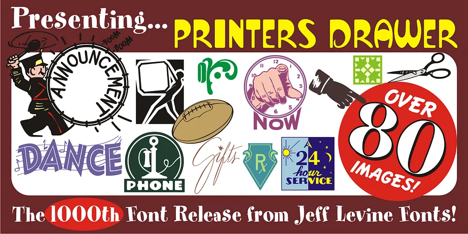 Printers Drawer JNL by Jeff Levine Fonts — Dingbats Font