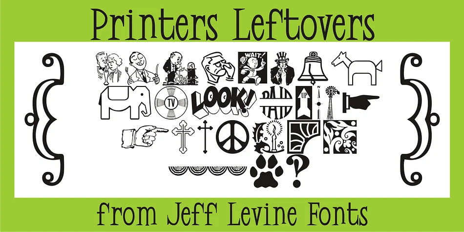 Printers Leftovers JNL by Jeff Levine Fonts — Dingbats Font