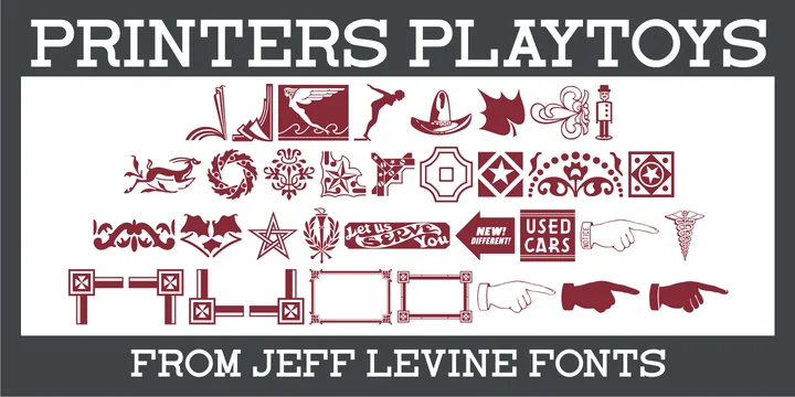 Printers Playtoys JNL by Jeff Levine Fonts — Dingbats Font