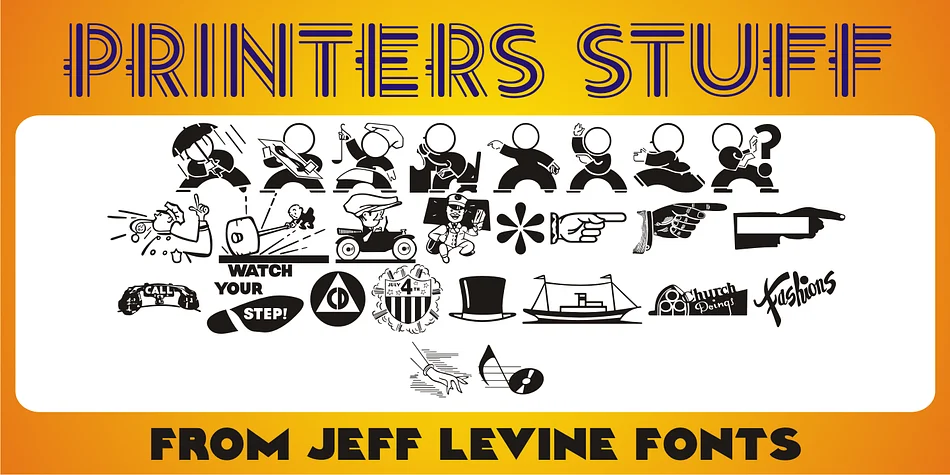 Printers Stuff JNL by Jeff Levine Fonts — Dingbats Font