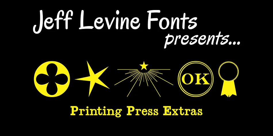 Printing Press Extras JNL by Jeff Levine Fonts — Dingbats Font