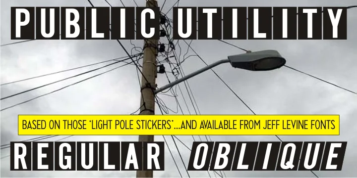 PUBLIC UTILITY JNL by Jeff Levine Fonts — Display Font