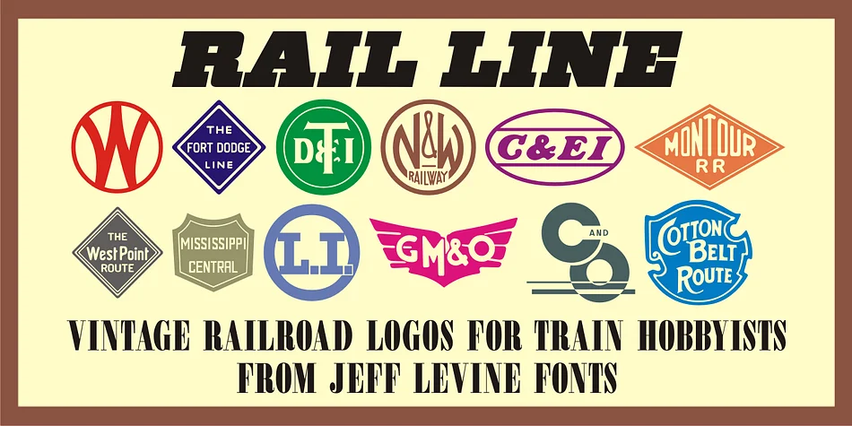 Rail Line JNL by Jeff Levine Fonts — Dingbats Font
