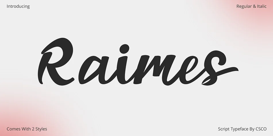 Raimes by Craft Supply Co. — Script Handwritten Font