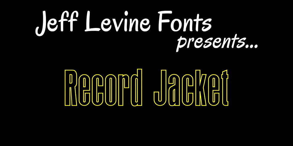 Record Jacket JNL by Jeff Levine Fonts — Display Font