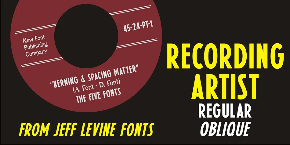 RECORDING ARTIST JNL by Jeff Levine Fonts — Display Font