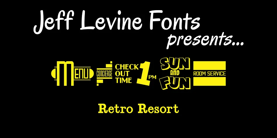 Retro Resort JNL by Jeff Levine Fonts — Dingbats Font