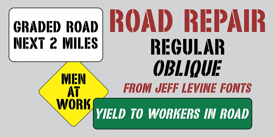 ROAD REPAIR JNL by Jeff Levine Fonts — Display Font