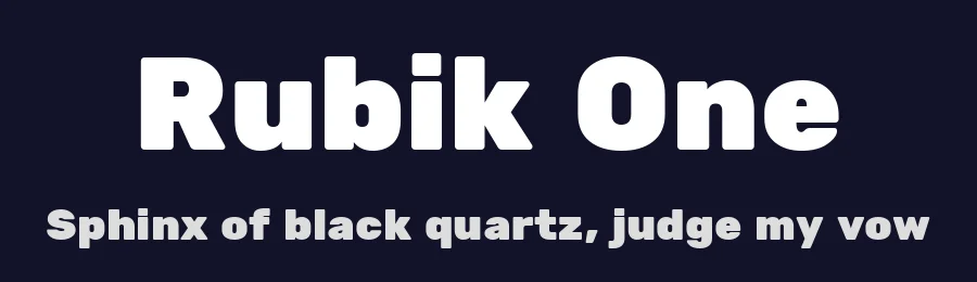 Rubik One by Hubert and Fischer with Elvire Volk Leonovitch — Sans Serif Font — thumbnail 2