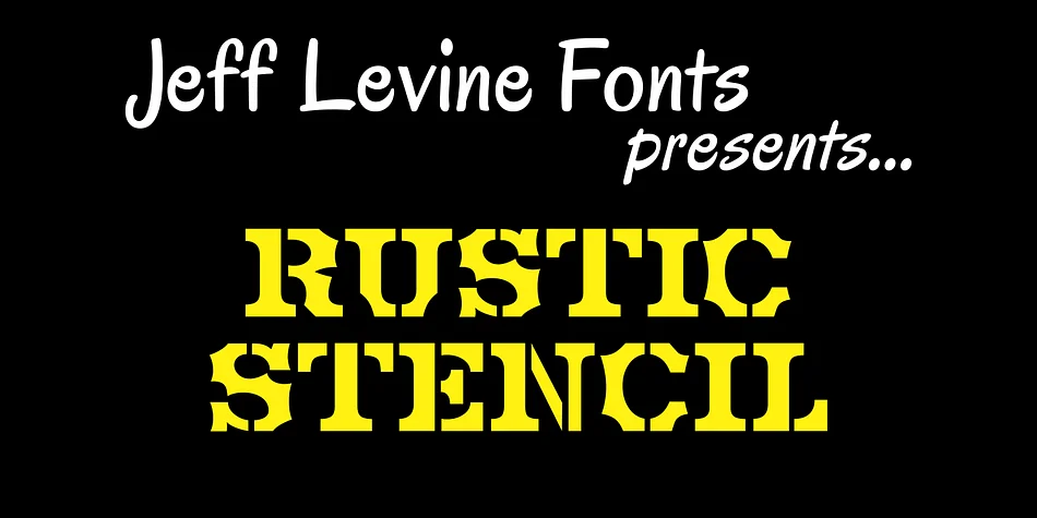 RUSTIC STENCIL JNL by Jeff Levine Fonts — Decorative Font