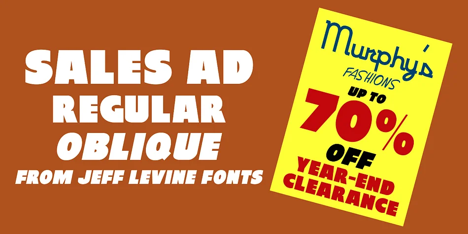 Sales Ad JNL by Jeff Levine Fonts — Display Font