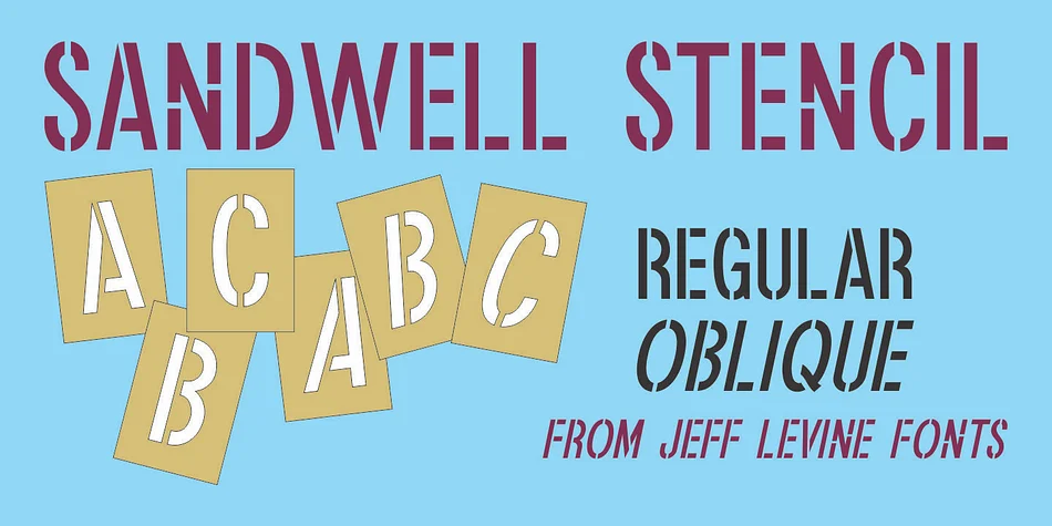 SANDWELL STENCIL JNL by Jeff Levine Fonts — Display Font