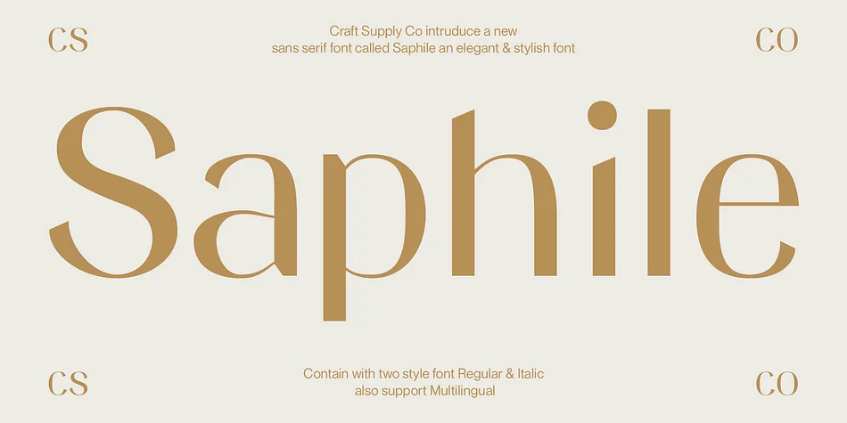 Saphile by Craft Supply Co. — Display Font
