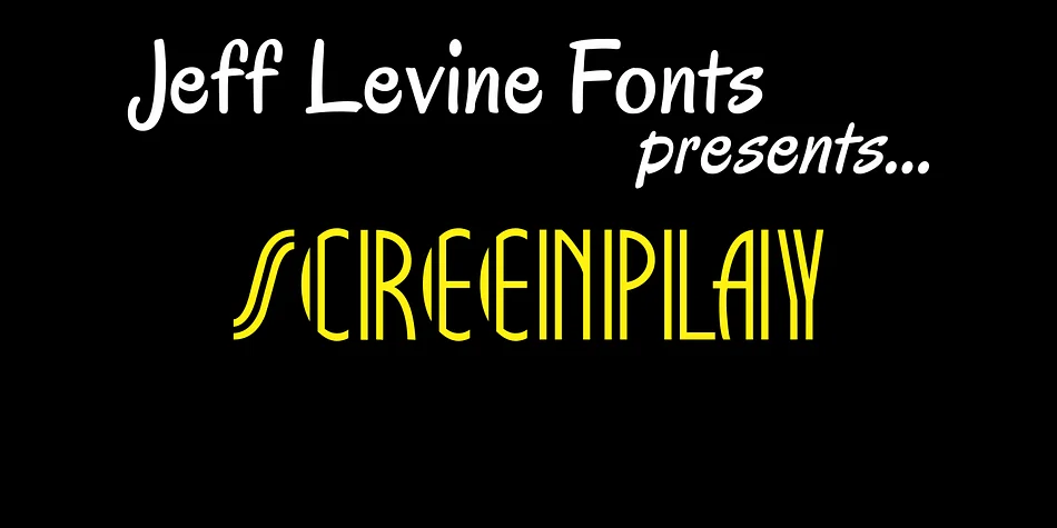 SCREENPLAY JNL by Jeff Levine Fonts — Decorative Font