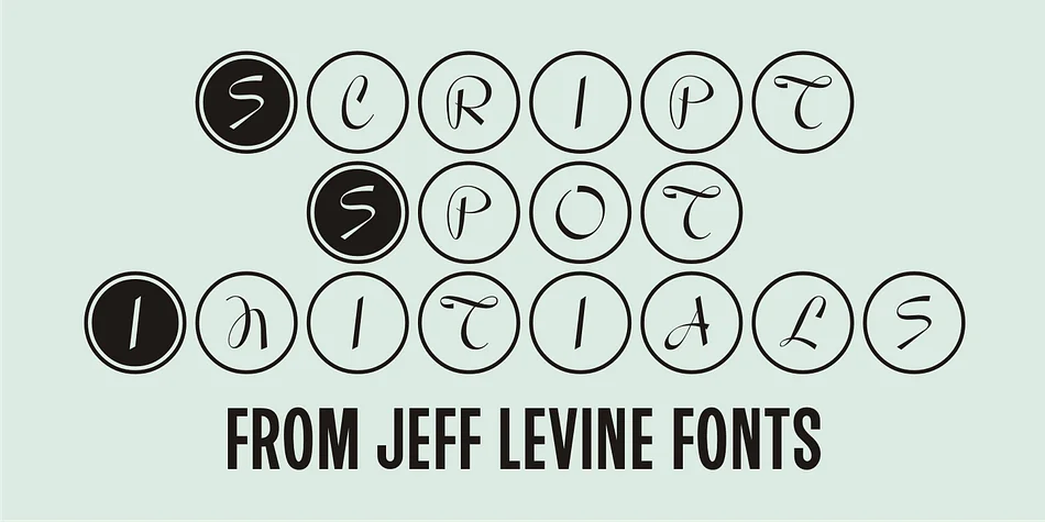 Script Spot Initials JNL by Jeff Levine Fonts — Dingbats Font