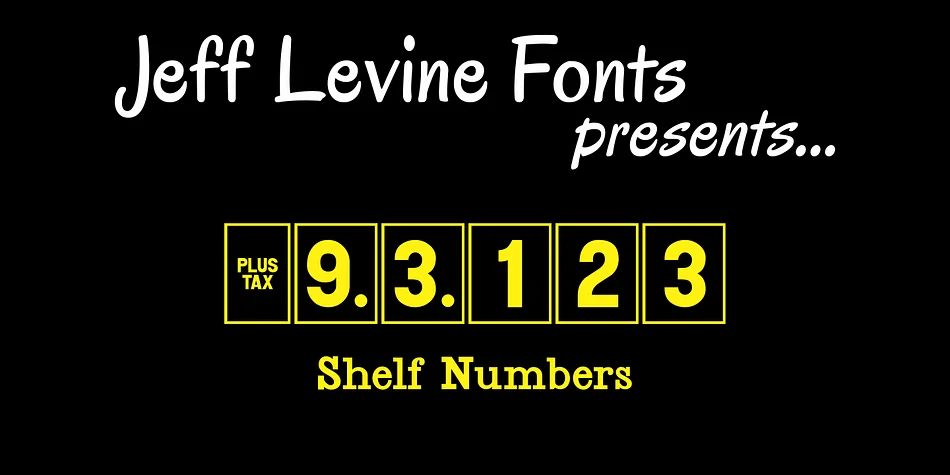 Shelf Numbers JNL by Jeff Levine Fonts — Dingbats Font