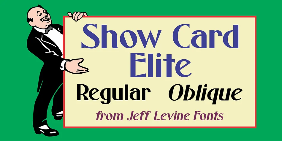Show Card Elite JNL by Jeff Levine Fonts — Decorative Font