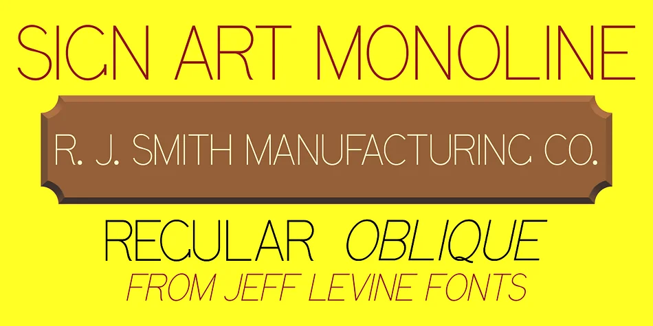 Sign Art Monoline JNL by Jeff Levine Fonts — Display Font