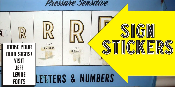 SIGN STICKERS JNL by Jeff Levine Fonts — Display Font