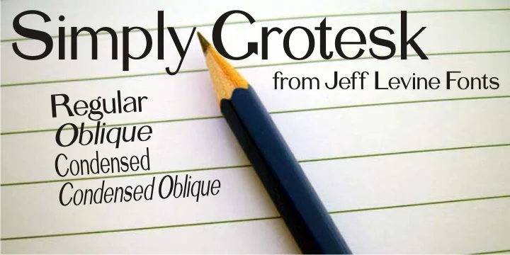 Simply Grotesk JNL by Jeff Levine Fonts — Display Font
