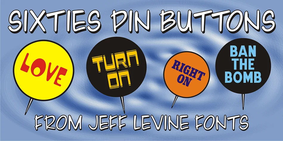 Sixties Pin Buttons JNL by Jeff Levine Fonts — Dingbats Font