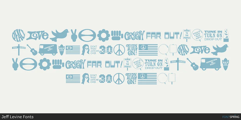 Sixties Symbols JNL by Jeff Levine Fonts — Dingbats Font