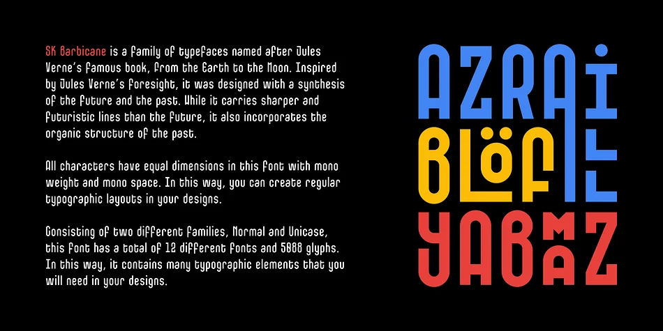 SK Barbicane by Salih Kizilkaya — Display Font — thumbnail 4