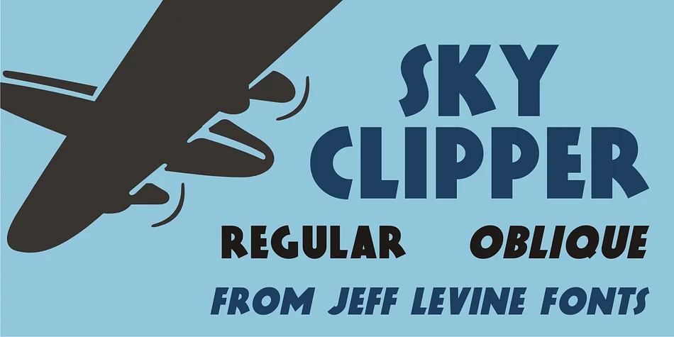 SKY CLIPPER JNL by Jeff Levine Fonts — Display Font