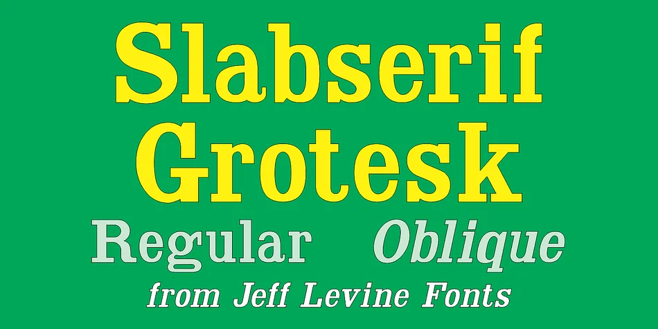 Slabserif Grotesk JNL by Jeff Levine Fonts — Decorative Font