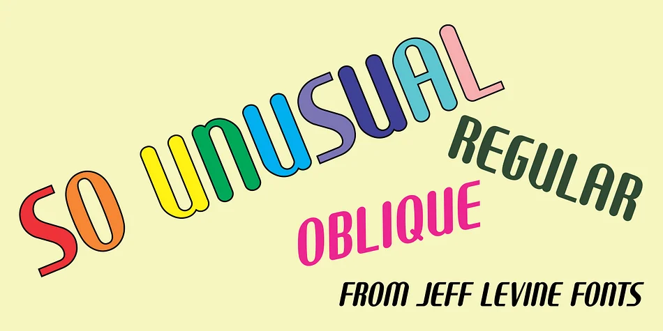 SO UNUSUAL JNL by Jeff Levine Fonts — Display Font