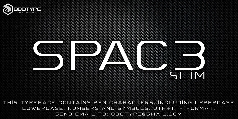 Spac3 Slim by Qbotype Fonts — Display Font