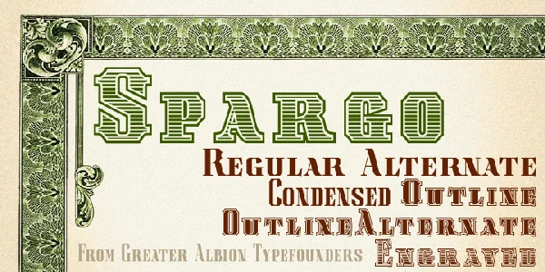Spargo by Greater Albion Typefounders — Decorative Font
