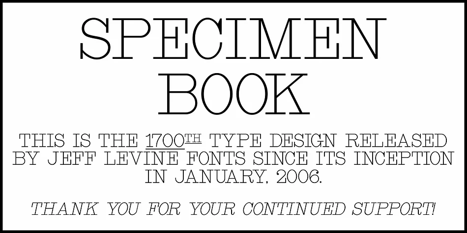 SPECIMEN BOOK JNL by Jeff Levine Fonts — Decorative Font — thumbnail 2