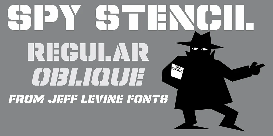 SPY STENCIL JNL by Jeff Levine Fonts — Display Font